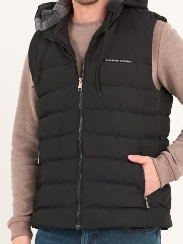 Lee Cooper - Vesta barbat cu gluga si detalii logo - Img 3