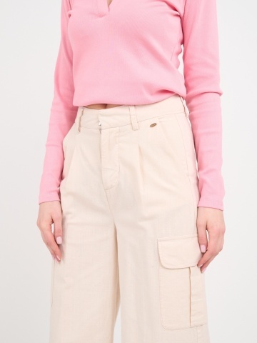 Timeout - Pantaloni lungi dama cu buzunare de culoare uniforma - Img 3