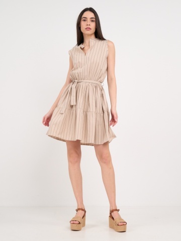 Timeout - Rochie dama de culoare uniforma cu dungi - Img 15