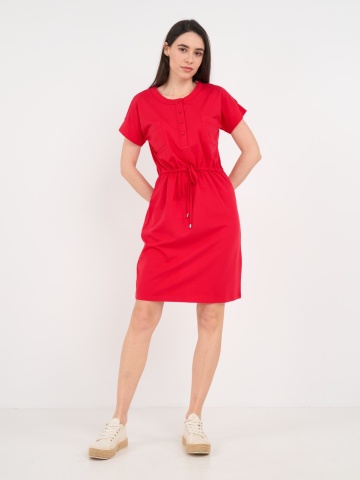 Timeout - Rochie dama de culoare uniforma cu nasturi - Img 6