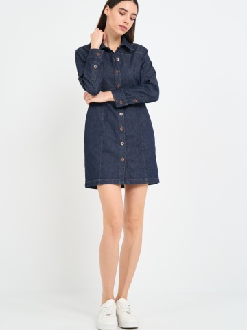 Timeout - Rochie dama din denim cu maneca lunga - Img 10
