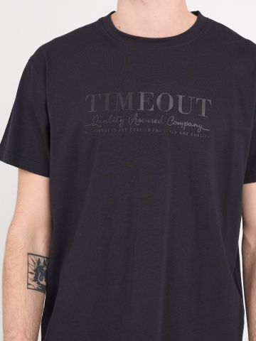 Timeout - Tricou barbat cu maneca scurta si imprimeu logo - Img 2