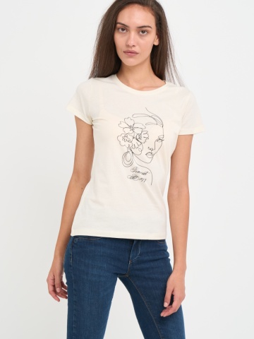 Timeout - Tricou dama cu imprimeu grafic si logo - Img 3