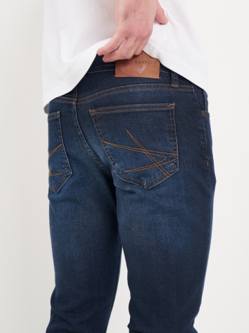 Kenvelo - Blugi barbat slim cu aspect decolorat - Img 7