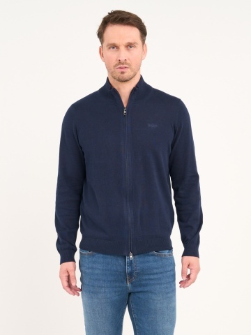 Lee Cooper - Pulover barbat cu fermoar de culoare uniforma