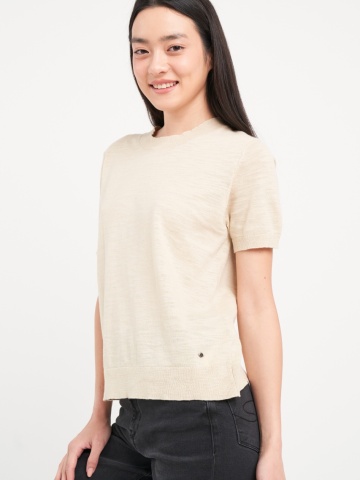 Lee Cooper - Pulover dama cu maneca scurta de culoare uniforma - Img 4