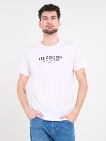 Lee Cooper - Tricou barbat de culoare uniforma cu imprimeu logo