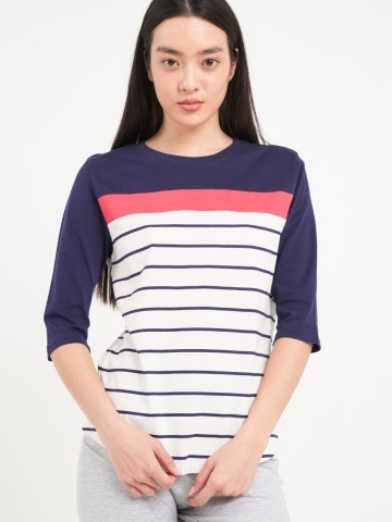 Lee Cooper - Tricou dama cu dungi si detalii
