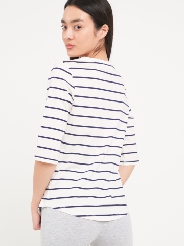 Lee Cooper - Tricou dama cu dungi si imprimeu grafic - Img 4