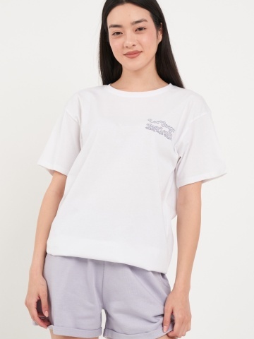 Lee Cooper - Tricou dama de culoare uniforma cu imprimeu text - Img 5
