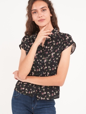 Timeout - Camasa dama maneca scurta cu imprimeu floral