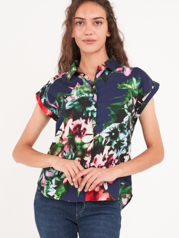 Timeout - Camasa dama maneca scurta cu imprimeu floral - Img 5