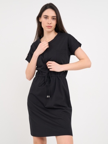 Timeout - Rochie dama de culoare uniforma cu nasturi - Img 5