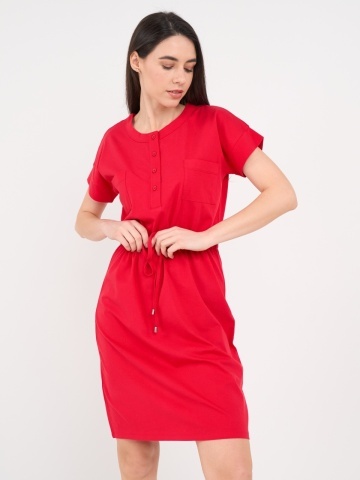 Timeout - Rochie dama de culoare uniforma cu nasturi - Img 4