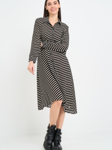 Timeout - Rochie dama de lungime medie cu model in dungi - Img 10