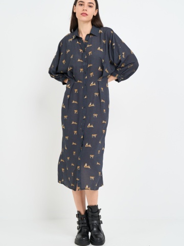 Timeout - Rochie dama tip camasa cu model - Img 5