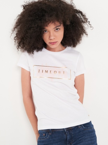 Timeout - Tricou dama cu imprimeu logo - Img 2