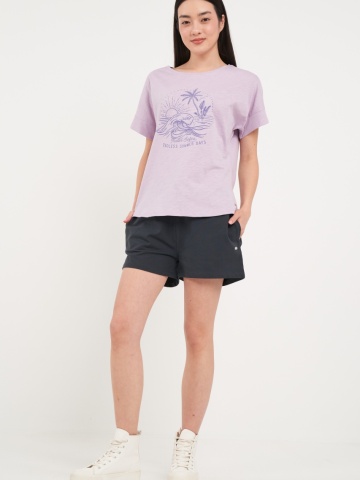 Timeout - Tricou dama de culoare uniforma cu imprimeu grafic - Img 7