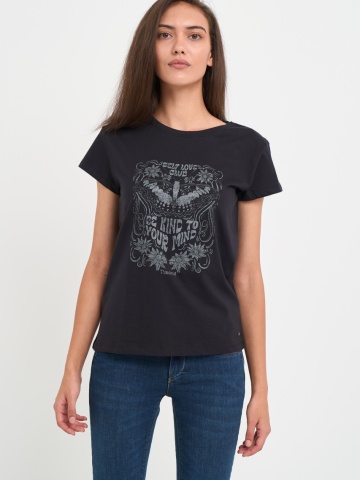 Timeout - Tricou dama maneca scurta cu detalii grafice - Img 5