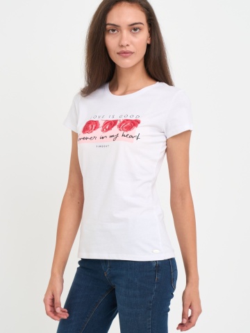 Timeout - Tricou dama maneca scurta cu imprimeu grafic floral - Img 7