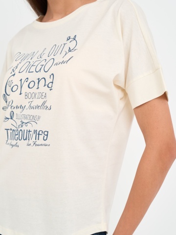 Timeout - Tricou dama maneca scurta cu imprimeu text grafic - Img 4