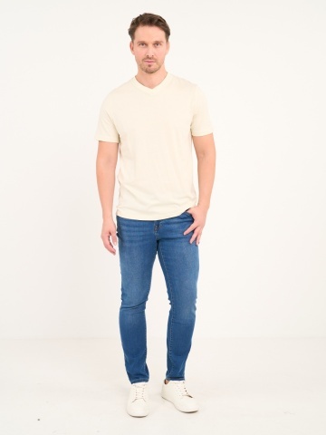 Kenvelo - Blugi barbat slim cu aspect usor decolorat - Img 7