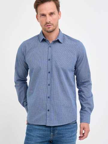 Kenvelo - Camasa barbat regular cu model si logo aplicat