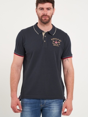 Kenvelo - Tricou barbat polo cu detalii logo