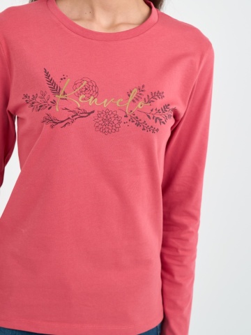 Kenvelo - Tricou dama cu maneca lunga cu imprimeu logo mentionat - Img 4
