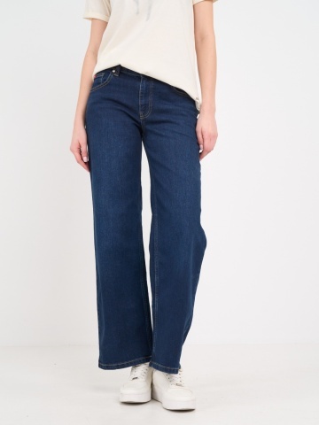 Lee Cooper - Blugi dama wide leg de culoare inchisa