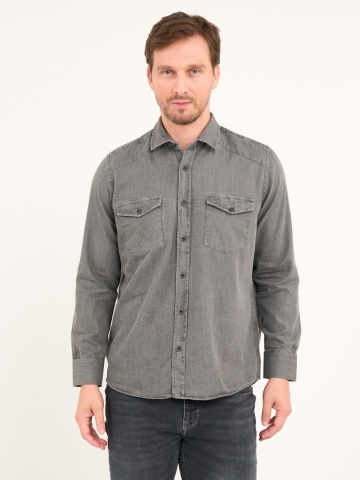 Lee Cooper - Camasa barbat din denim cu buzunare