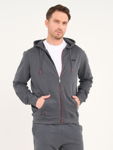 Lee Cooper - Hanorac barbat cu fermoar si detalii logo - Img 5