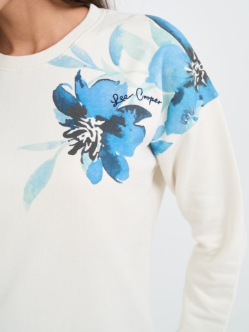 Lee Cooper - Hanorac dama cu imprimeu floral si logo - Img 3