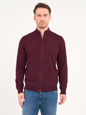 Lee Cooper - Pulover barbat cu fermoar de culoare uniforma