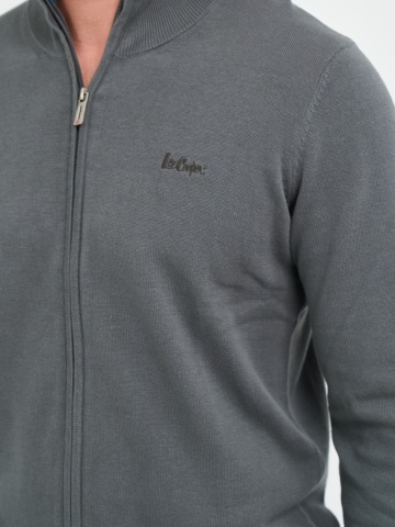 Lee Cooper - Pulover barbat de culoare uniforma cu fermoar - Img 3