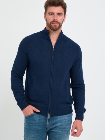 Lee Cooper - Pulover barbat de culoare uniforma cu fermoar