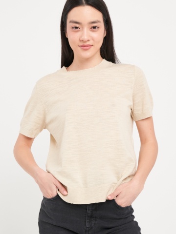 Lee Cooper - Pulover dama cu maneca scurta de culoare uniforma