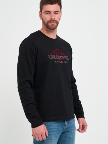 Lee Cooper - Tricou barbat cu maneca lunga cu imprimeu logo - Img 5