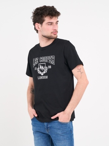 Lee Cooper - Tricou barbat de culoare uniforma cu imprimeu grafic - Img 4