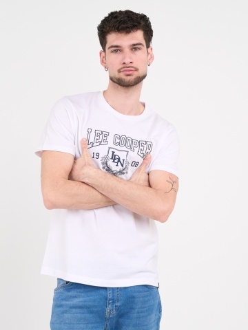 Lee Cooper - Tricou barbat de culoare uniforma cu imprimeu grafic - Img 7