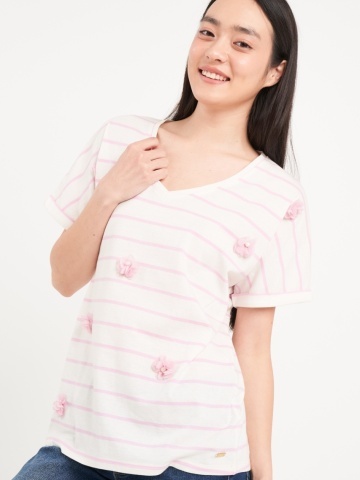 Lee Cooper - Tricou dama cu dungi si detalii - Img 4
