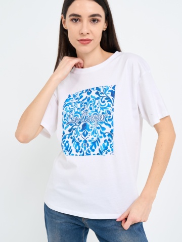 Lee Cooper - Tricou dama cu imprimeu logo