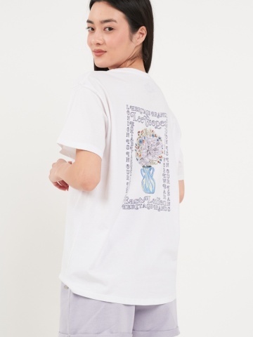 Lee Cooper - Tricou dama de culoare uniforma cu imprimeu text - Img 2