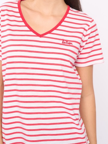 Lee Cooper - Tricou dama maneca scurta cu model in dungi - Img 2