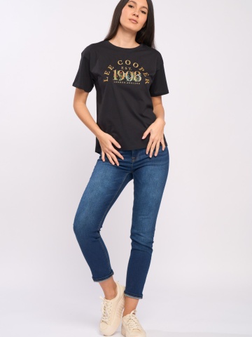 Lee Cooper - Tricou maneca scurta dama cu imprimeu text - Img 6