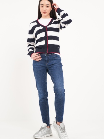 Timeout - Pulover dama tip cardigan cu model in dungi - Img 6