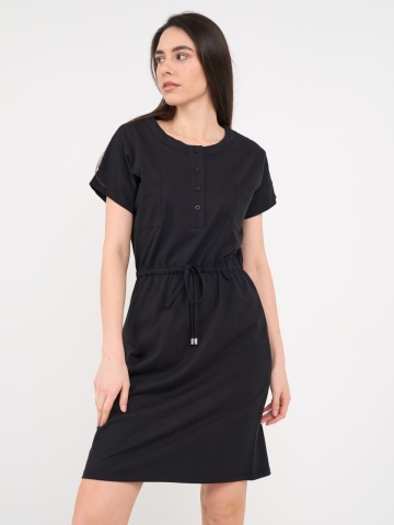 Timeout - Rochie dama de culoare uniforma cu nasturi - Img 2