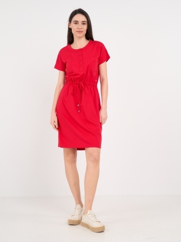 Timeout - Rochie dama de culoare uniforma cu nasturi - Img 10
