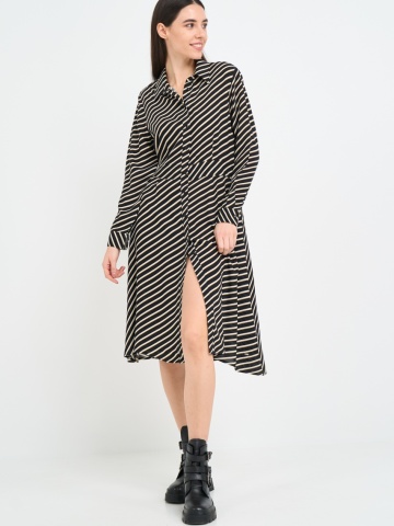 Timeout - Rochie dama de lungime medie cu model in dungi - Img 11