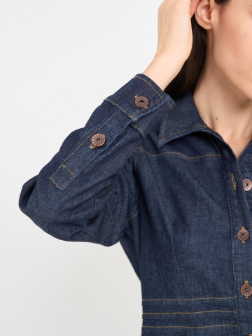 Timeout - Rochie dama din denim cu maneca lunga - Img 2